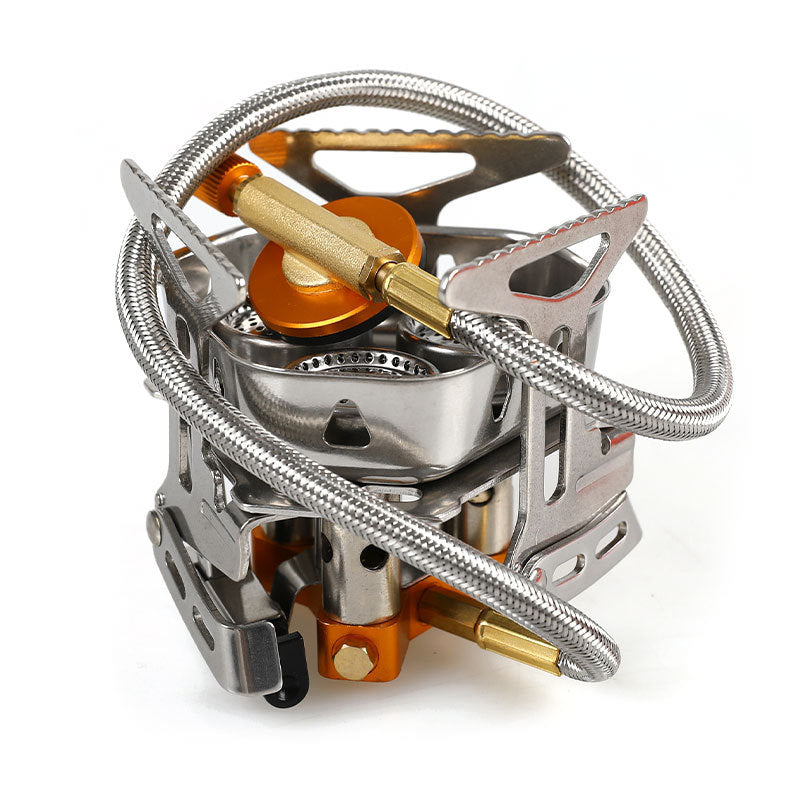 Camping Windproof Gas Stove, 6800w Portable Three-burner Gas Stove, Foldable Adjustable Camping Gas Stove Backpacking Stove
